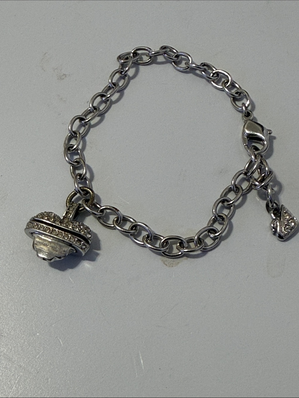 SWAROVSKI Silver Charm Chain Bracelet with Pavé Orb Charm